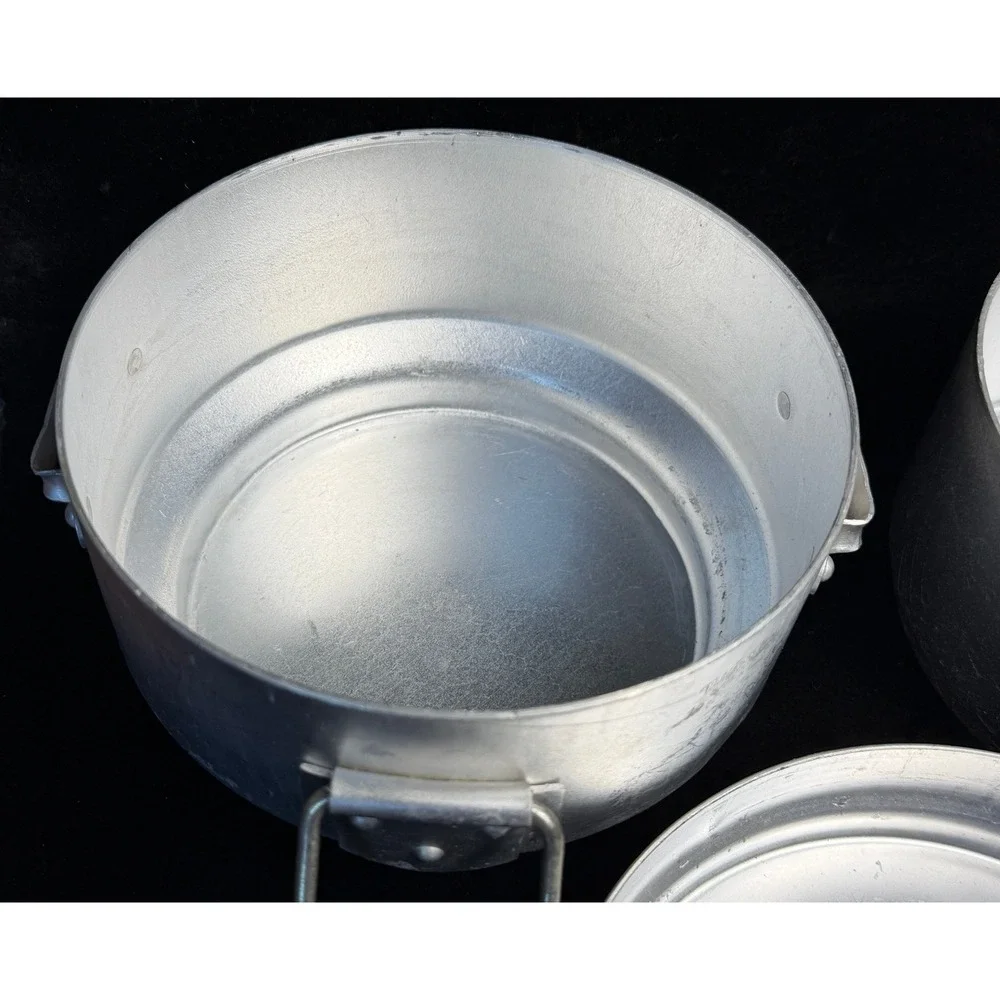 Vintage Mewo Swiss Military Mess Kit: Aluminum Pots, Esbit Stove, UCO Matches